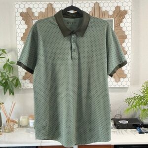 BYLT Basics Olive Polka Dot Polo